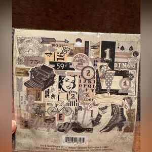 Vintage-Inspired Ephemera Pack - Neutral & Black Embellishments for scrapbooking